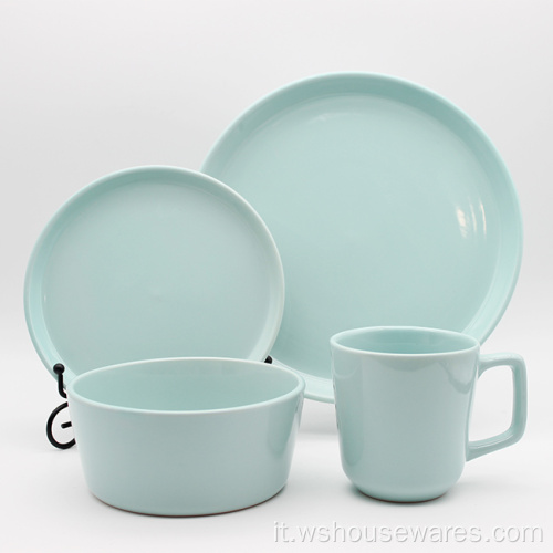 Set di stoviglie in ceramica di glassa di colore semplice personalizzate